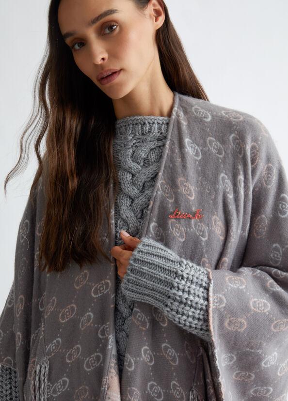 Liu Jo Poncho con logo jacquard Smaltimento dello stoccaggio