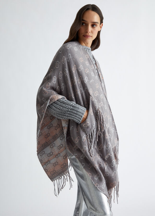 Liu Jo Poncho con logo jacquard Smaltimento dello stoccaggio