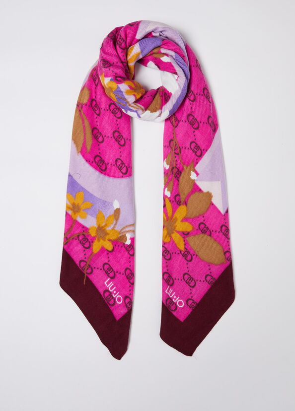 Liu Jo Foulard floreale con logo Comprane uno, ottenene uno gratis