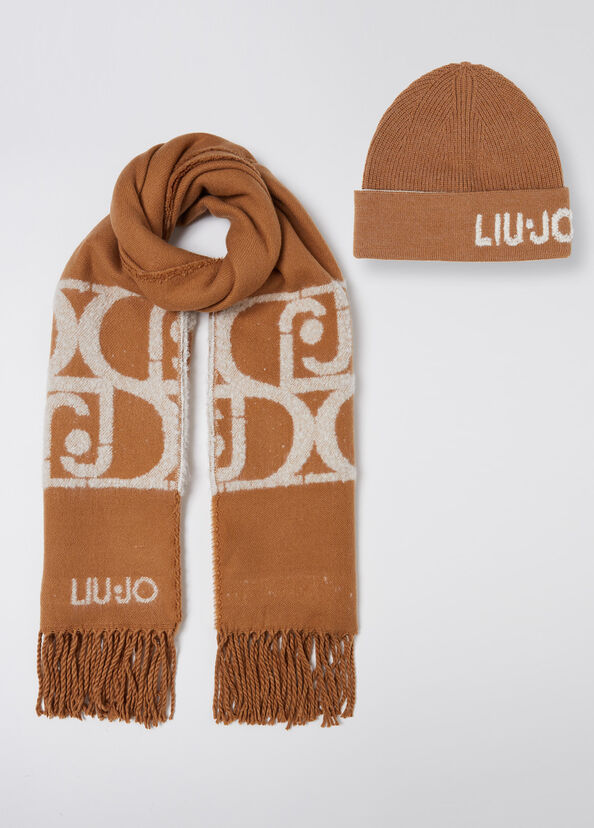 Liu Jo Berretto e sciarpa con logo Fino al 65% di sconto