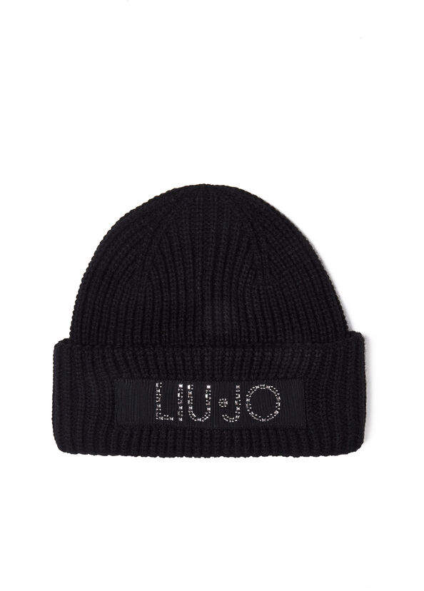 Liu Jo Berretto in maglia con logo Offerta speciale della fabbrica