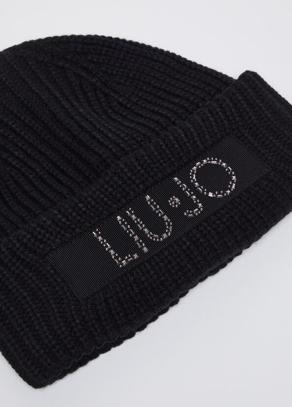 Liu Jo Berretto in maglia con logo Offerta speciale della fabbrica