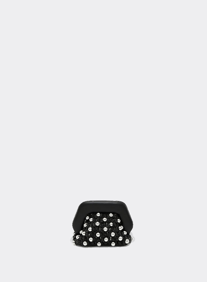 Themoirè GEA STRAW BEADS BLACK/SILVER Saldi Di Fabbrica