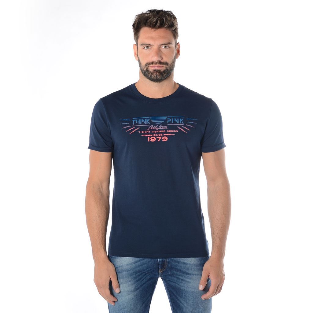 Think Pink T-shirt Uomo Manica Corta ss1902 Italy