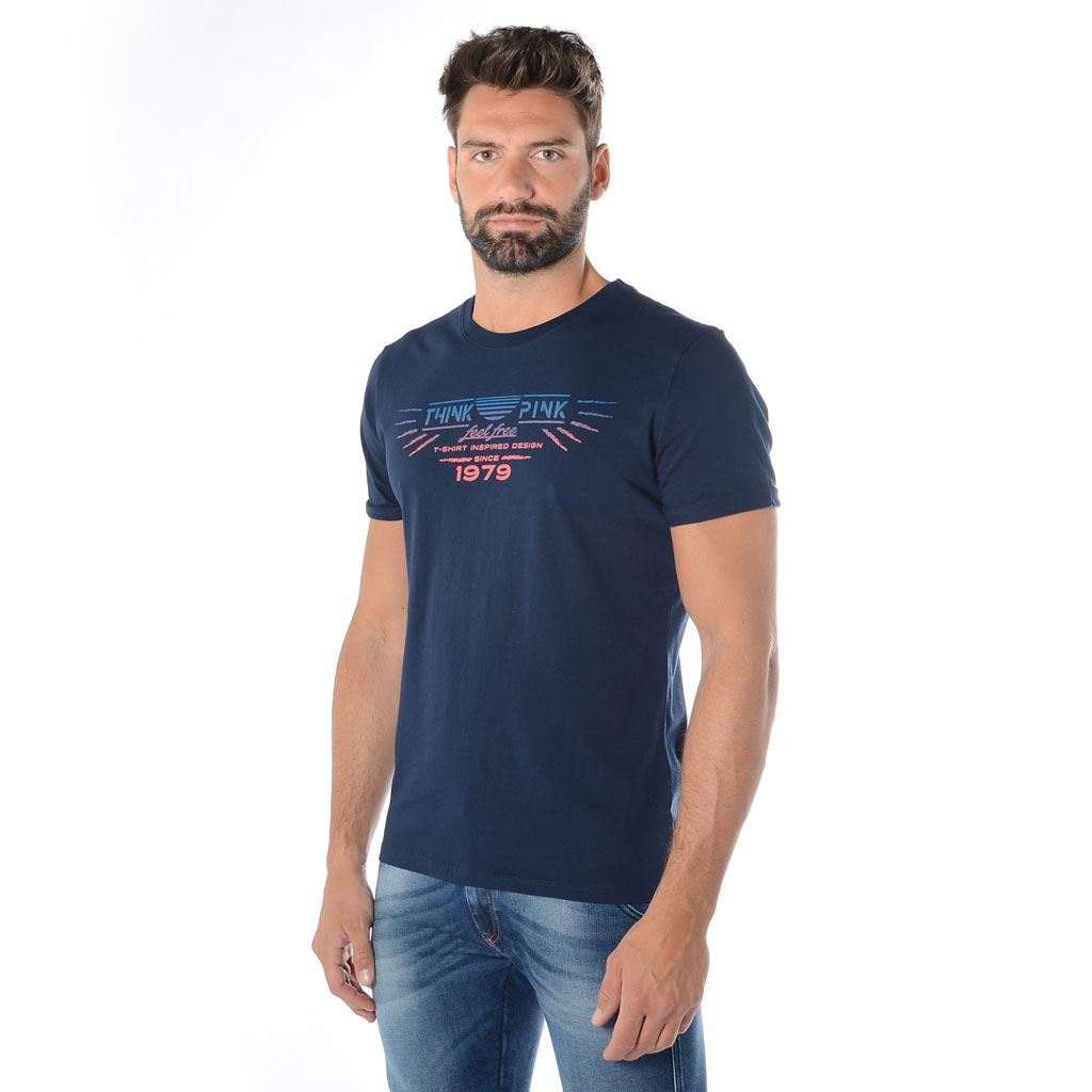 Think Pink T-shirt Uomo Manica Corta ss1902 Italy