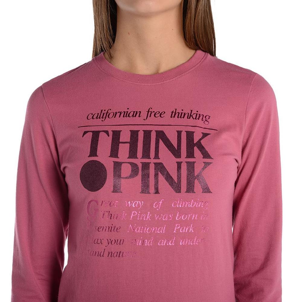 Think Pink T-shirt Donna Manica Lunga fw1800 Promozione