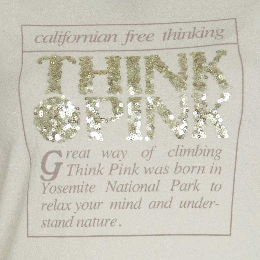 Think Pink T-shirt Donna Manica Lunga fw1600 Economico