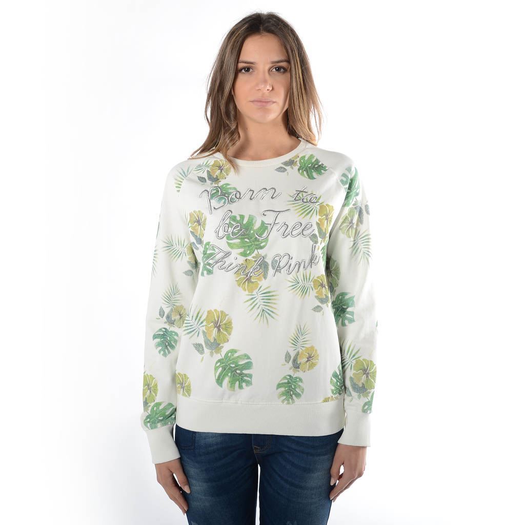 Think Pink Felpa Donna Girocollo ss1906 Nuovo