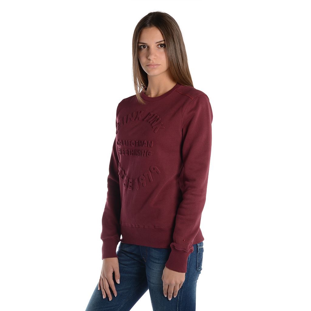 Think Pink Felpa Donna Girocollo fw1801 Fino Al -60%