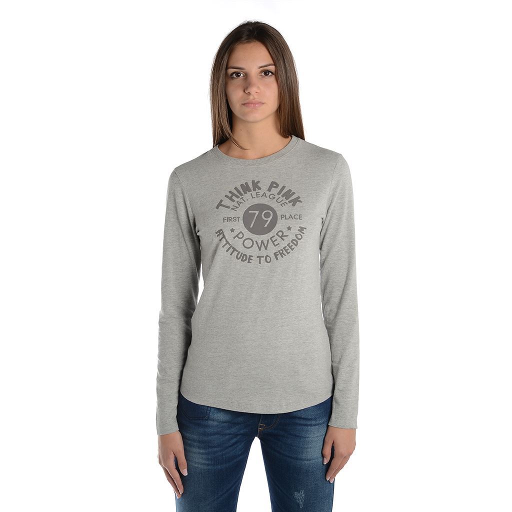 Think Pink T-shirt Donna Manica Lunga fw1801