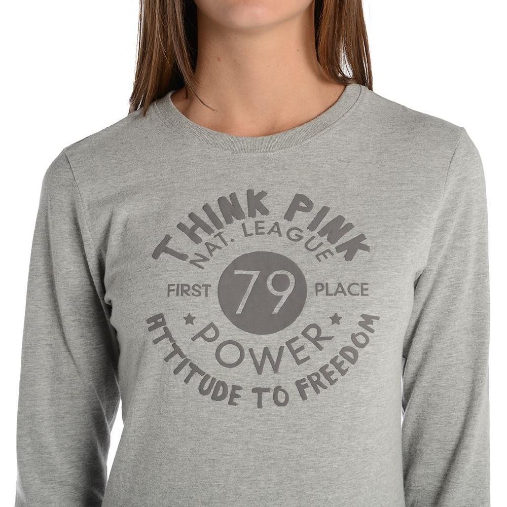 Think Pink T-shirt Donna Manica Lunga fw1801 Sottocosto