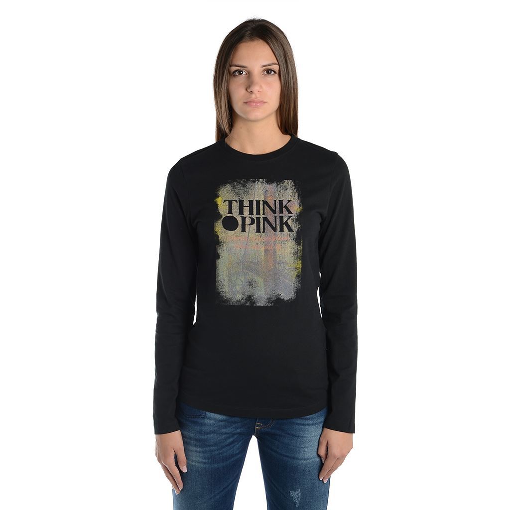 Think Pink T-shirt Donna Manica Lunga fw1805