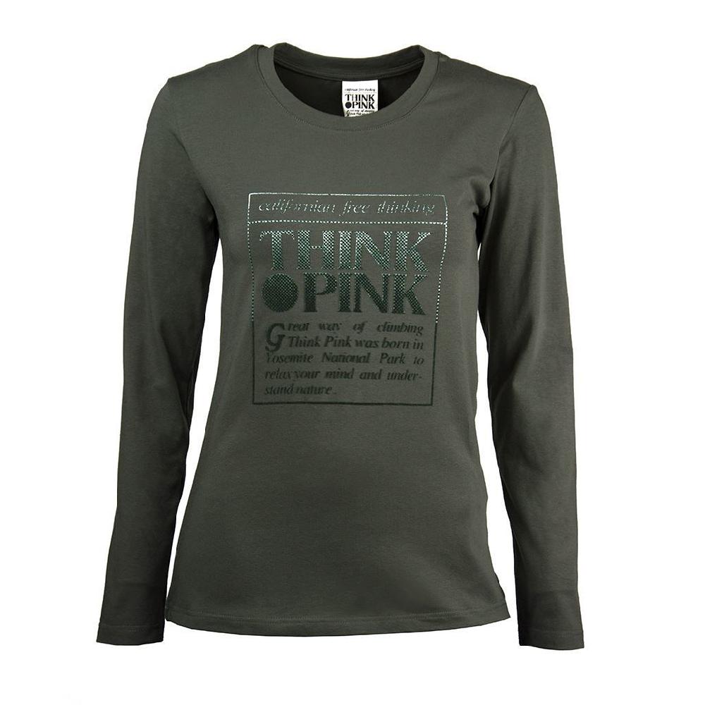 Think Pink T-shirt Donna Manica Lunga fw1700