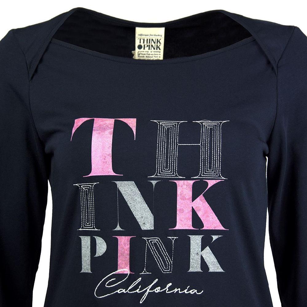 Think Pink T-shirt Donna Manica Lunga fw1703 Outlet