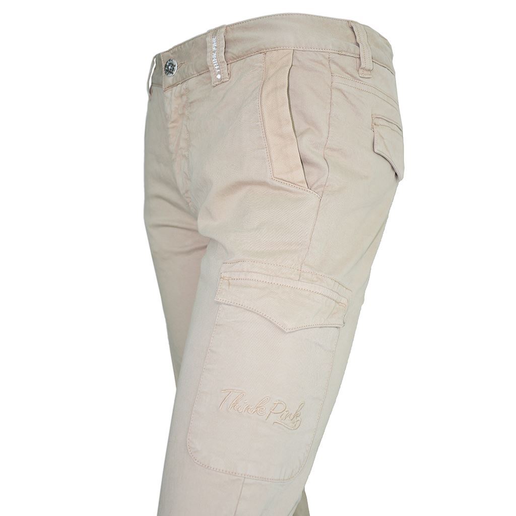 Think Pink Pantaloni Lunghi Donna con Tasconi fw1500 Vendita calda