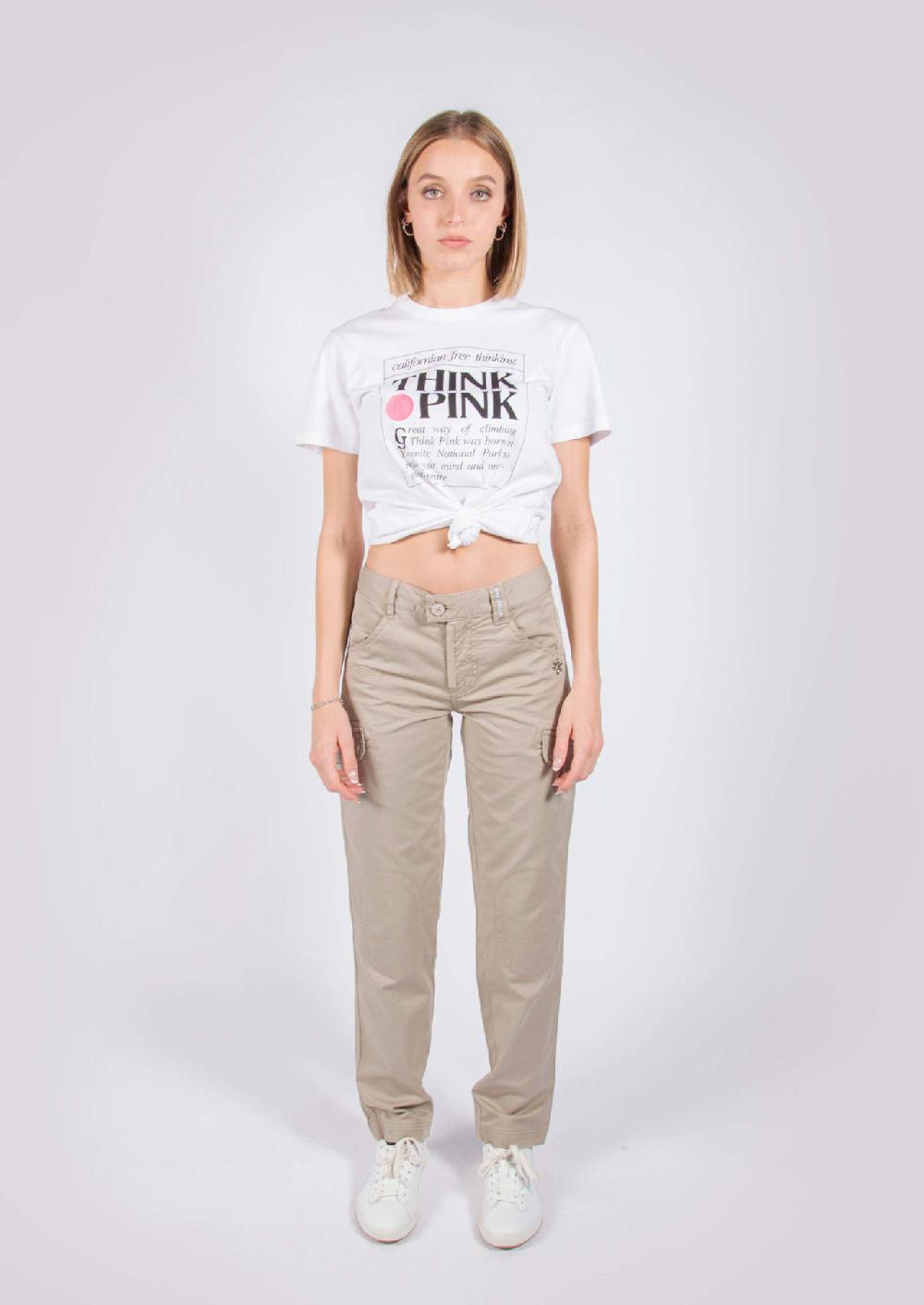 Think Pink Pantaloni lunghi donna con tasconi ss1604