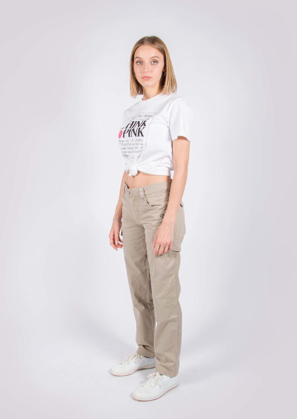 Think Pink Pantaloni lunghi donna con tasconi ss1604 In Linea