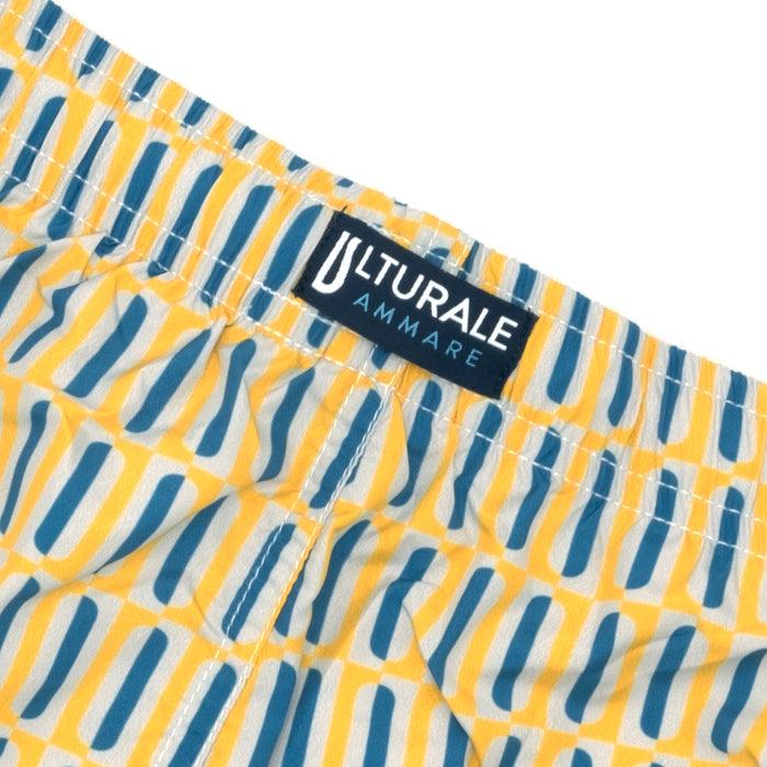 Ulturale Costume con pattern geometrico verticale giallo e blu – Ulturale Outlet
