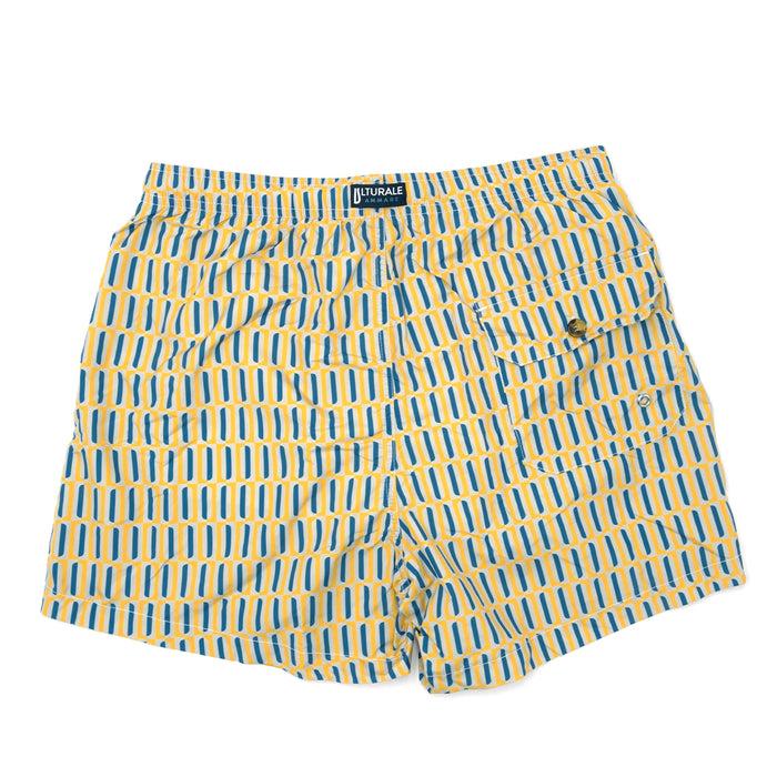 Ulturale Costume con pattern geometrico verticale giallo e blu – Ulturale Outlet