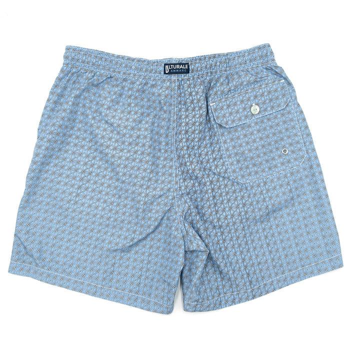 Ulturale Costume azzurro con pattern geometrico – Ulturale Officina