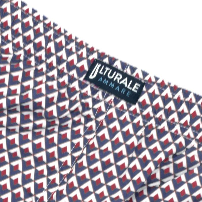 Ulturale Costume con pattern rombi blu bianco e rosso – Ulturale Duty-free