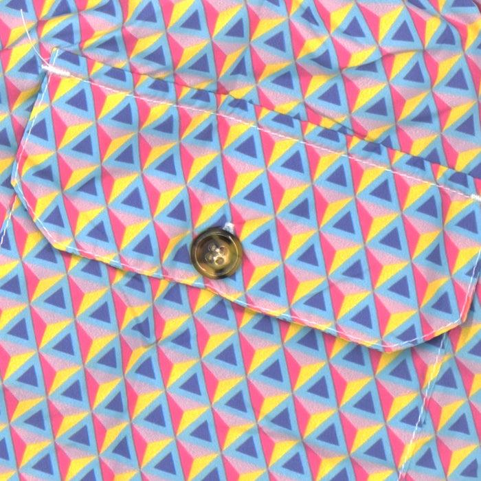 Ulturale Costume con pattern prisma rosa fuxia viola azzurro e giallo – Ulturale Moda