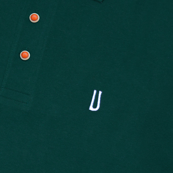 Ulturale Polo verde con bottoni in corallo e argento in 100% cotone - Ulturale Qualità
