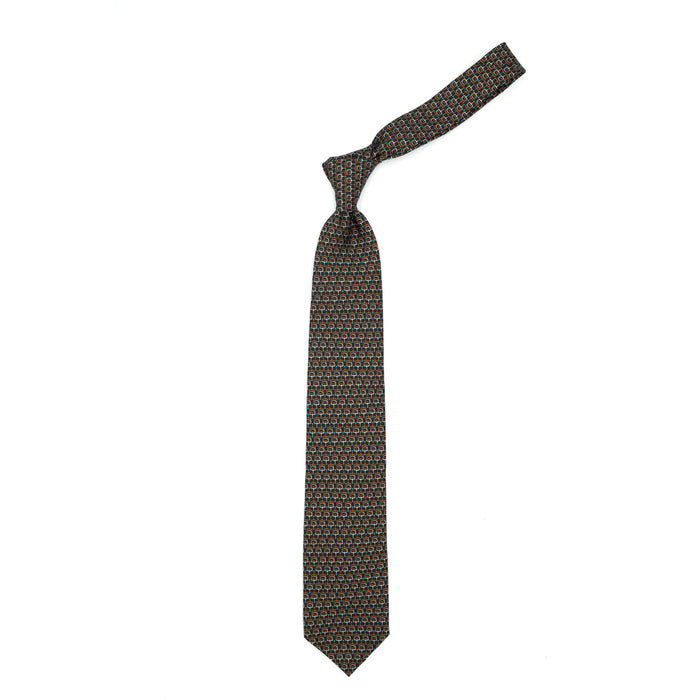 Ulturale Cravatta marrone con pattern astratto - Ulturale Italy
