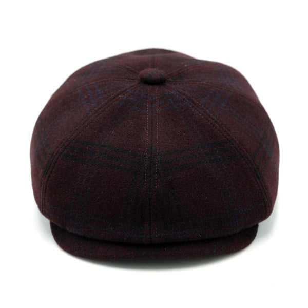 Ulturale Coppola 8 spicchi in lana con fantasia tartan bordeaux e fodera interna di seta con pattern Ulturale burgundy - Ulturale Fino Al -60%