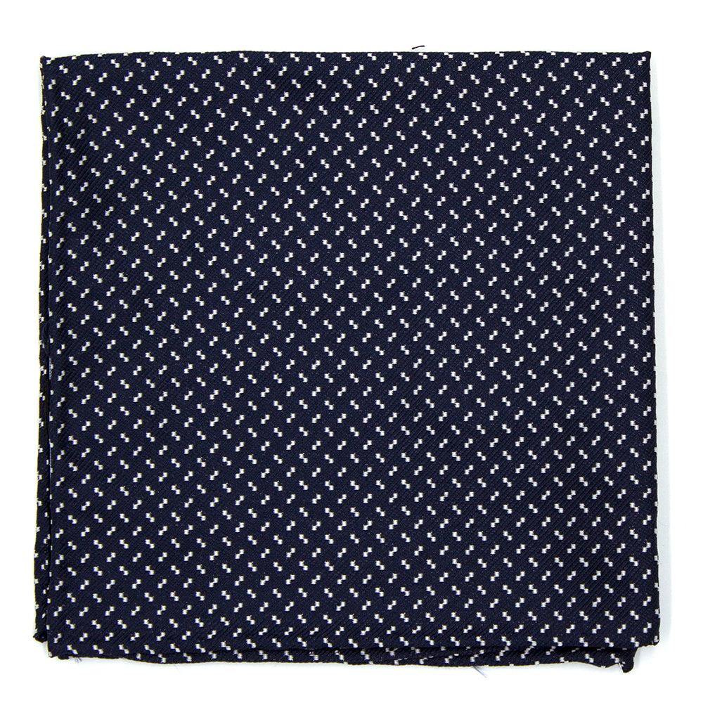 Ulturale Pochette blu con pattern bianco in 100% seta - Ulturale Negozio