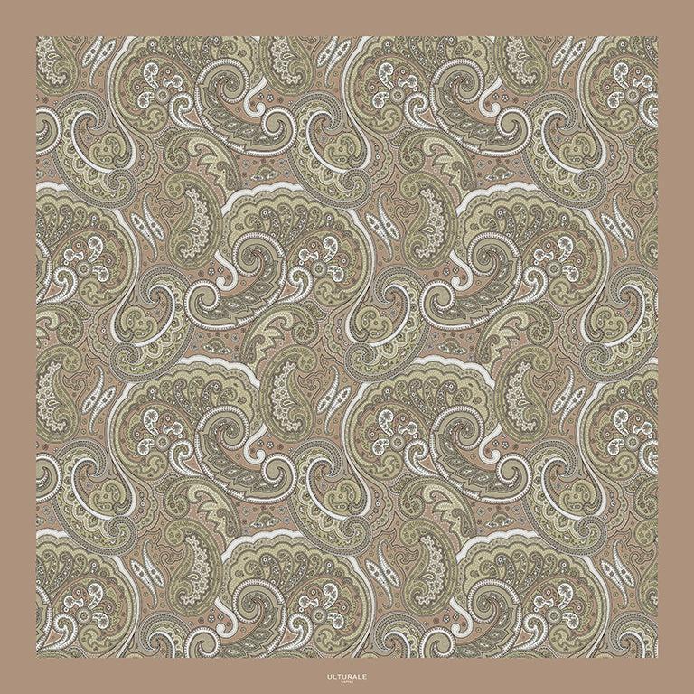 Ulturale Foulard Paisley Beige in 100% seta - Ulturale Affare Del Giorno