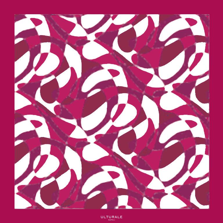 Ulturale Foulard Astratto Magenta in 100% seta - Ulturale Convenienza