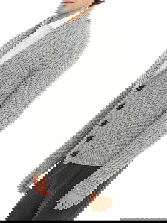 Rakki Cardigan Rakkì Collo Sciallato Grigio Qualità Garantita