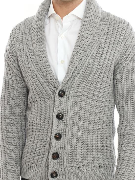 Rakki Cardigan Rakkì Collo Sciallato Grigio Qualità Garantita