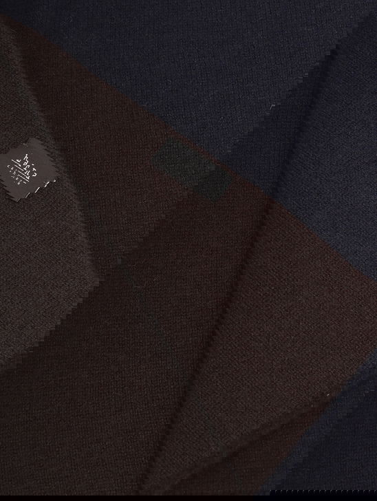Barna Cashmere Sciarpa Barna Cashmere Bicolore Blu/Marrone Affare Del Giorno