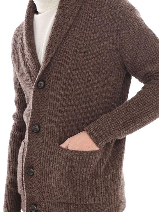 Rakki Cardigan Rakkì Sciallato Marrone In Saldo