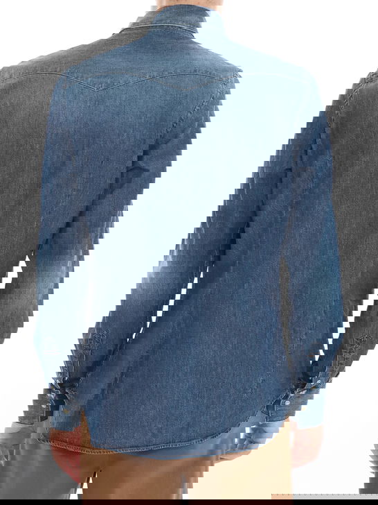 Tintoria Mattei Camicia Tintoria Mattei Texana Denim Grande vendita