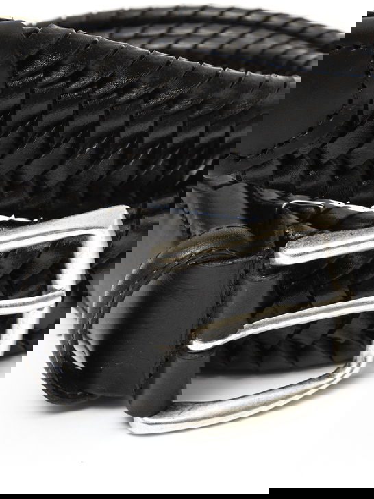 Albertoluti Cintura Alberto Luti Elastico Cerato Nero Italy