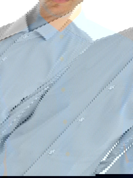 Xacus Camicia Xacus Taylor Bianco-Azzurro Vendite Flash