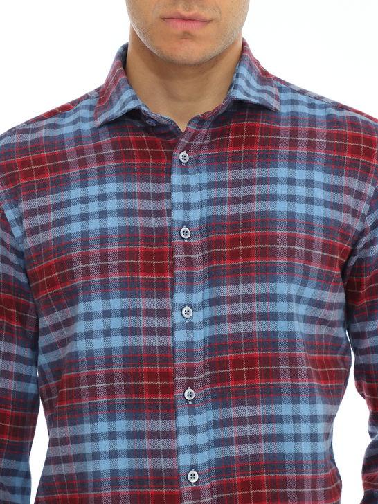Bastoncino Camicia Bastoncino Check Blu Fino al 60% di sconto