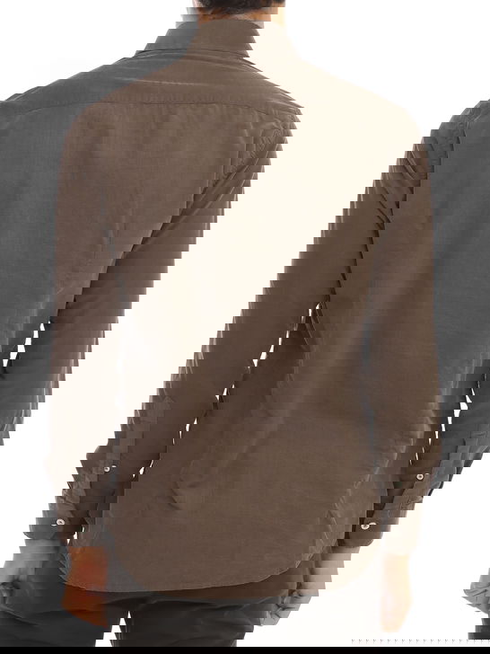 Bastoncino Camicia Bastoncino Velluto Marrone Vendite Flash