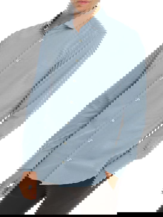 Bastoncino Camicia Bastoncino Velluto Azzurro Negozio