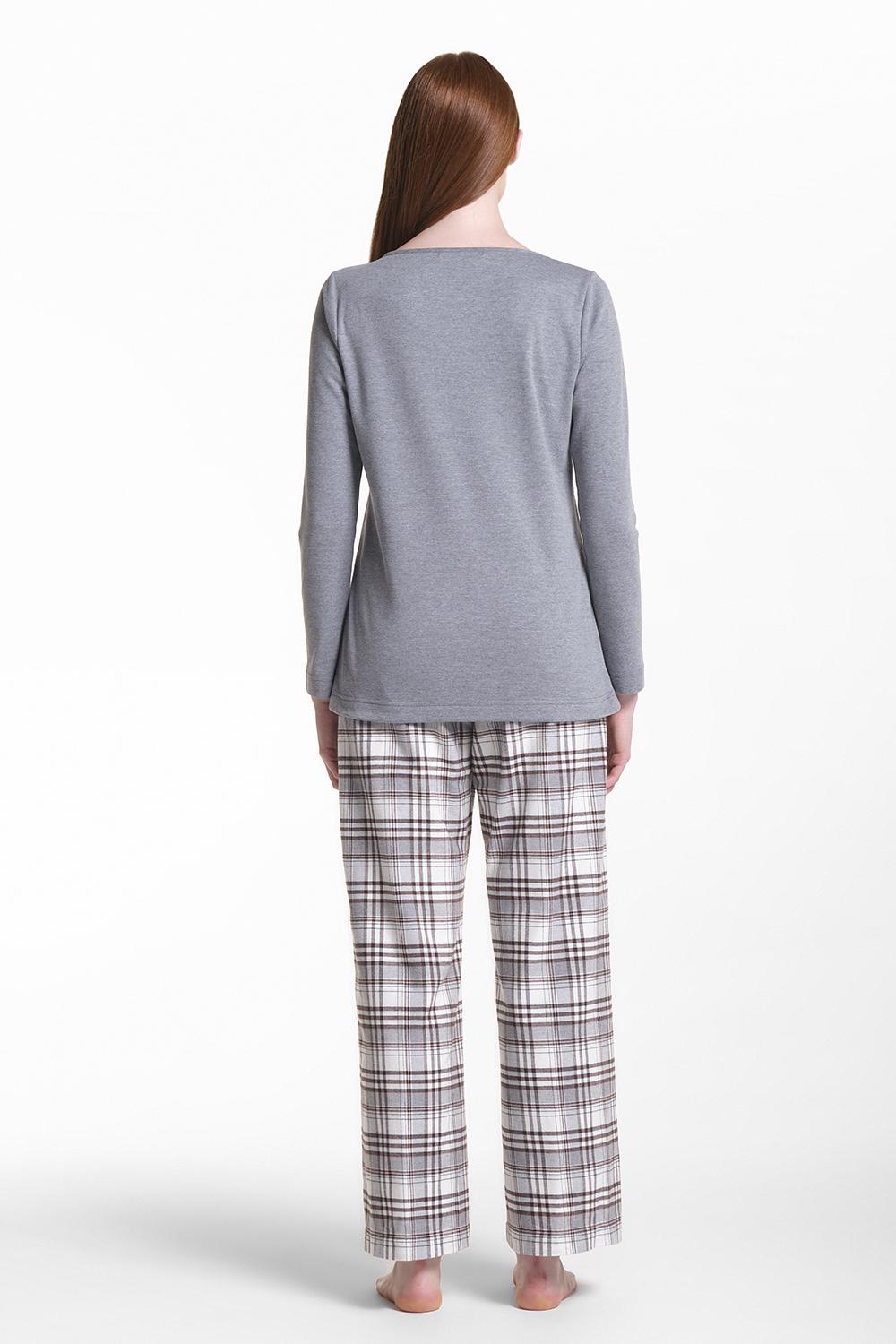 Verdiani Pigiama Interlock Cotone e Flanella Moda