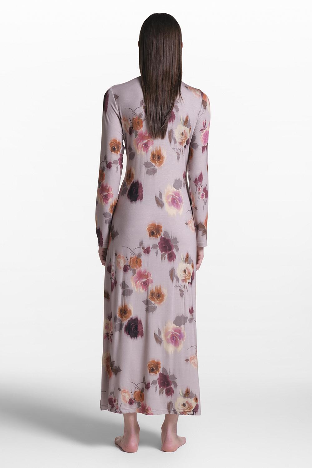 Verdiani Camicia Viscosa Stampa Fiore In Linea