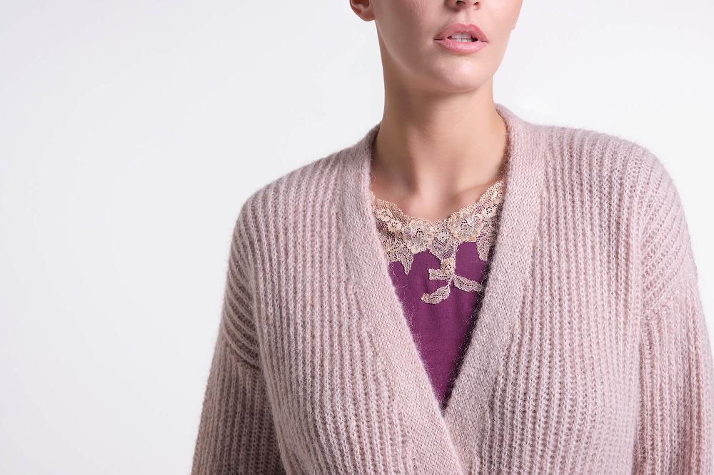 Verdiani Cardigan Misto Lana Mohair Saldi Di Fabbrica