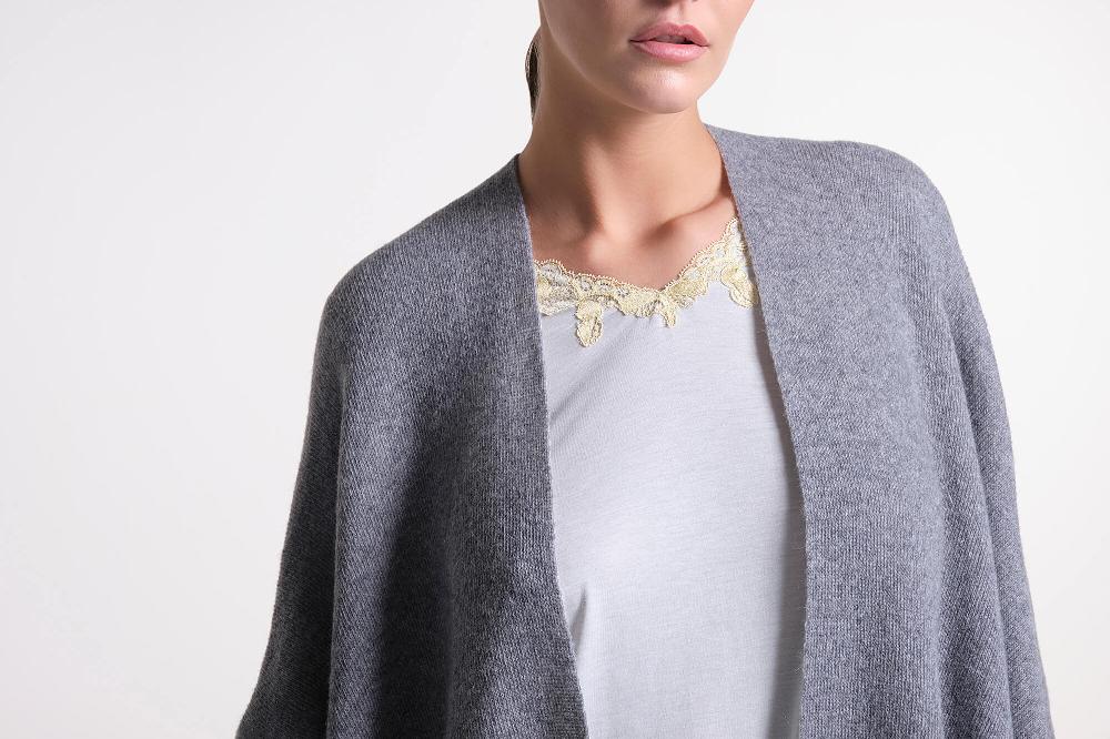 Verdiani Poncho Double Misto Lana Negozio