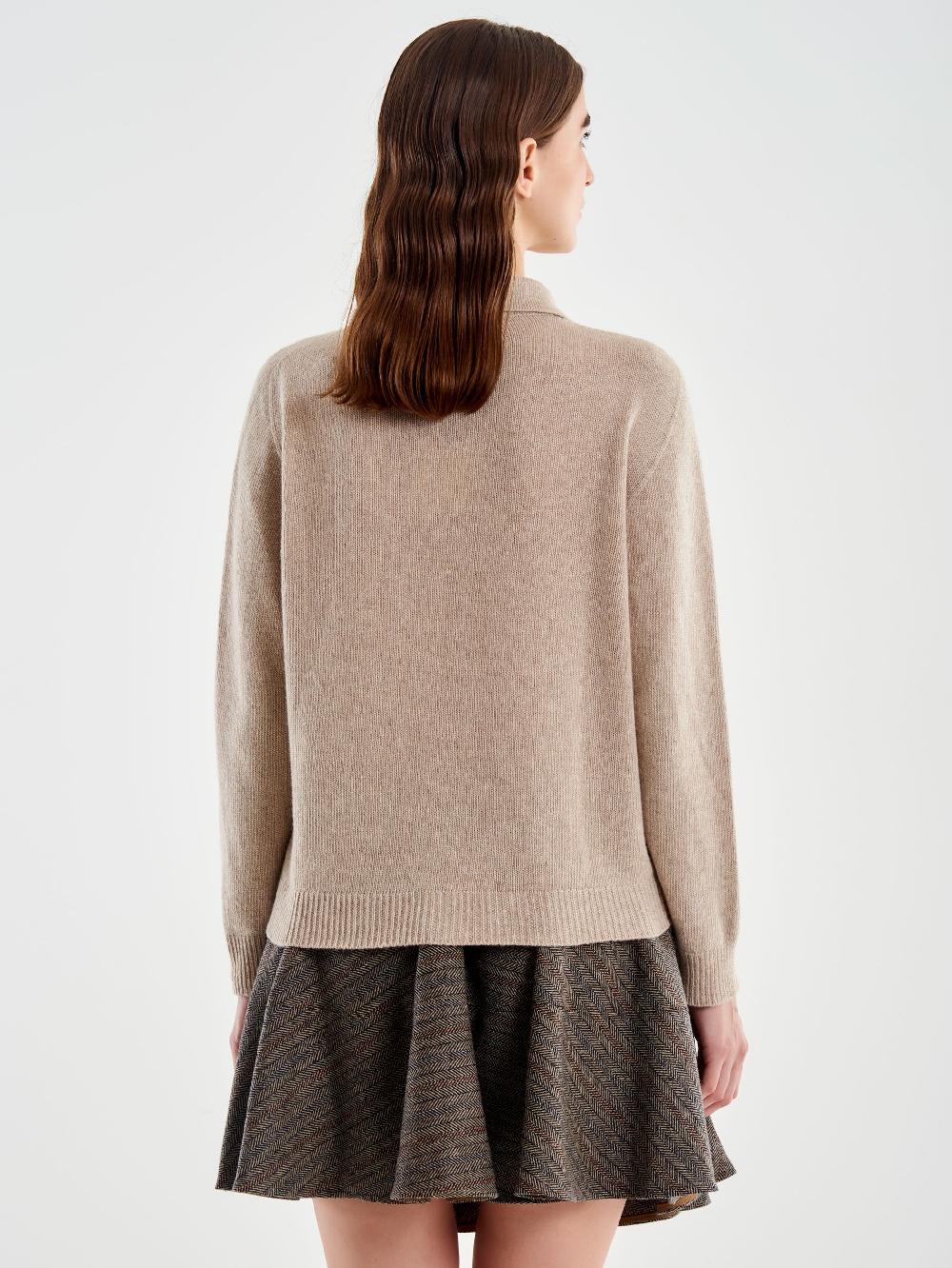 Vicolo Cardigan Con Colletto e Bottoni Marrone Online