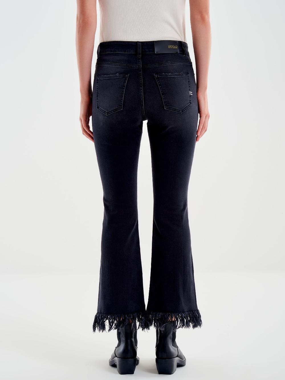 Vicolo Jeans Icon Gisele Fondo Sfrangiato Nero Negozi Online