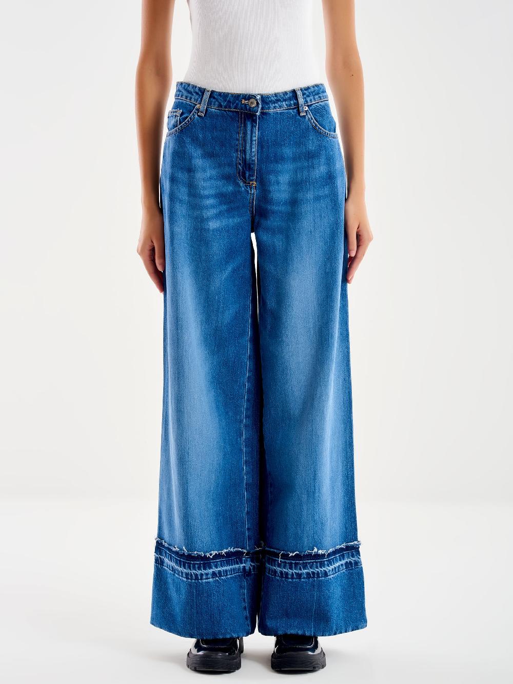 Vicolo Jeans Icon Lexie con Fondo Ricucito Blu Prezzo Ridotto