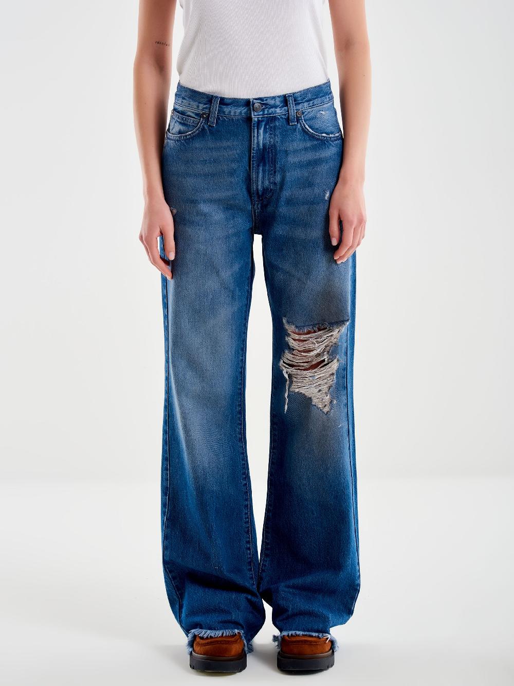 Vicolo Jeans Ampio Zeno Sfrangiato Blu Sottocosto